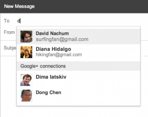google+ connections in gmail