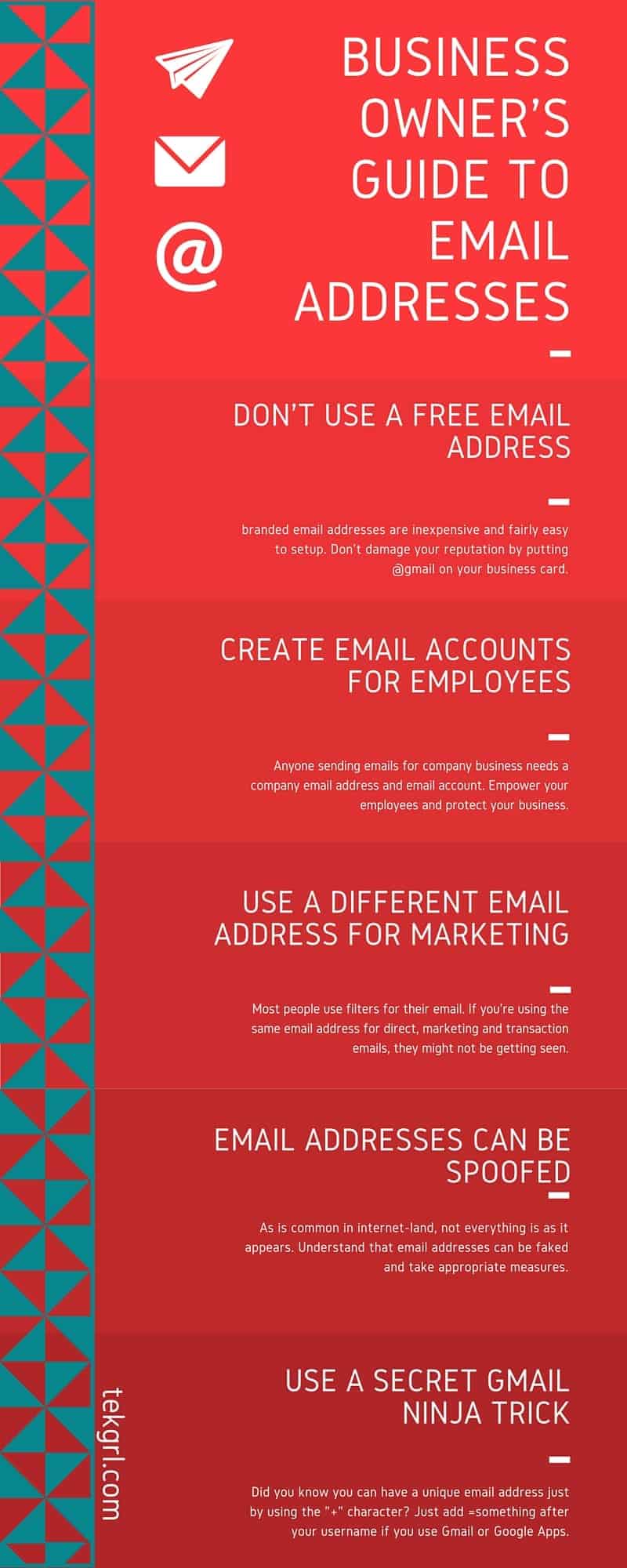 What type of email addresses do businesses use?